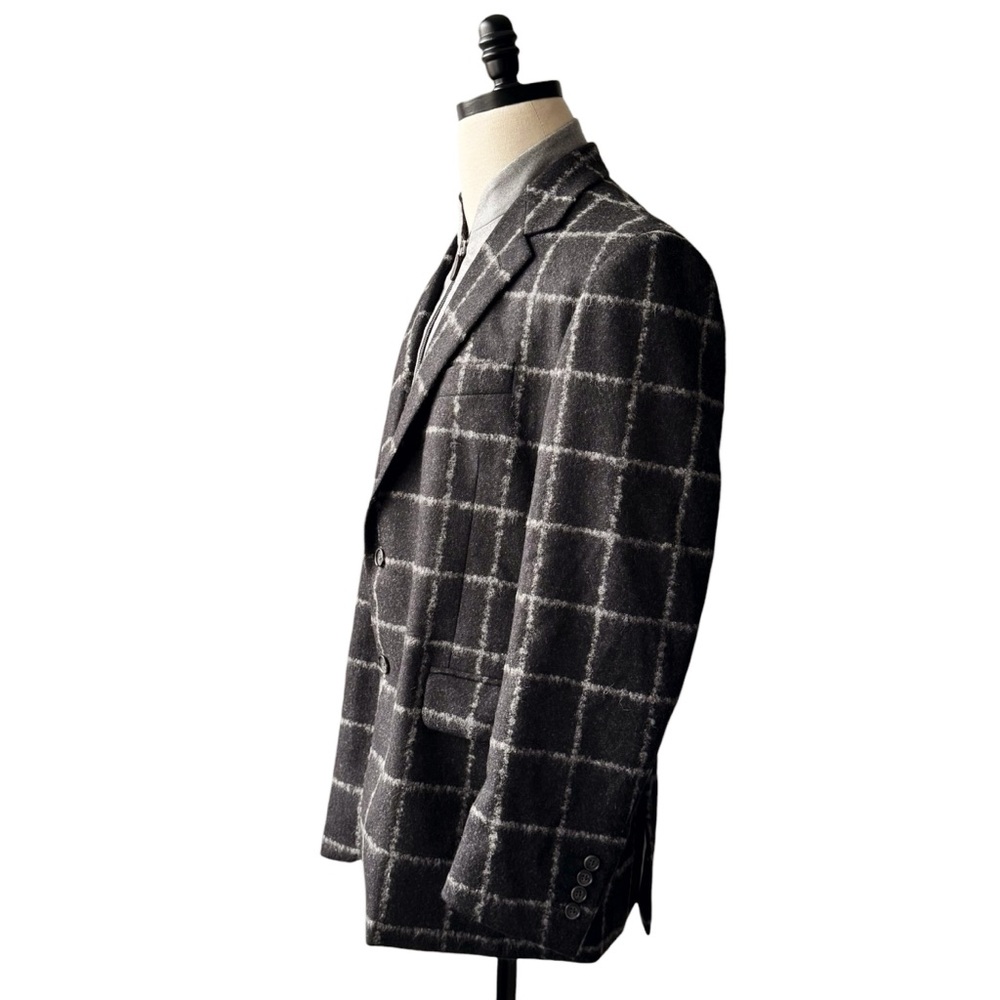 Coppley Gabe Windowpane Plaid Wool Sports Coat Blazer with Vest | 44 - Picture 3 of 12